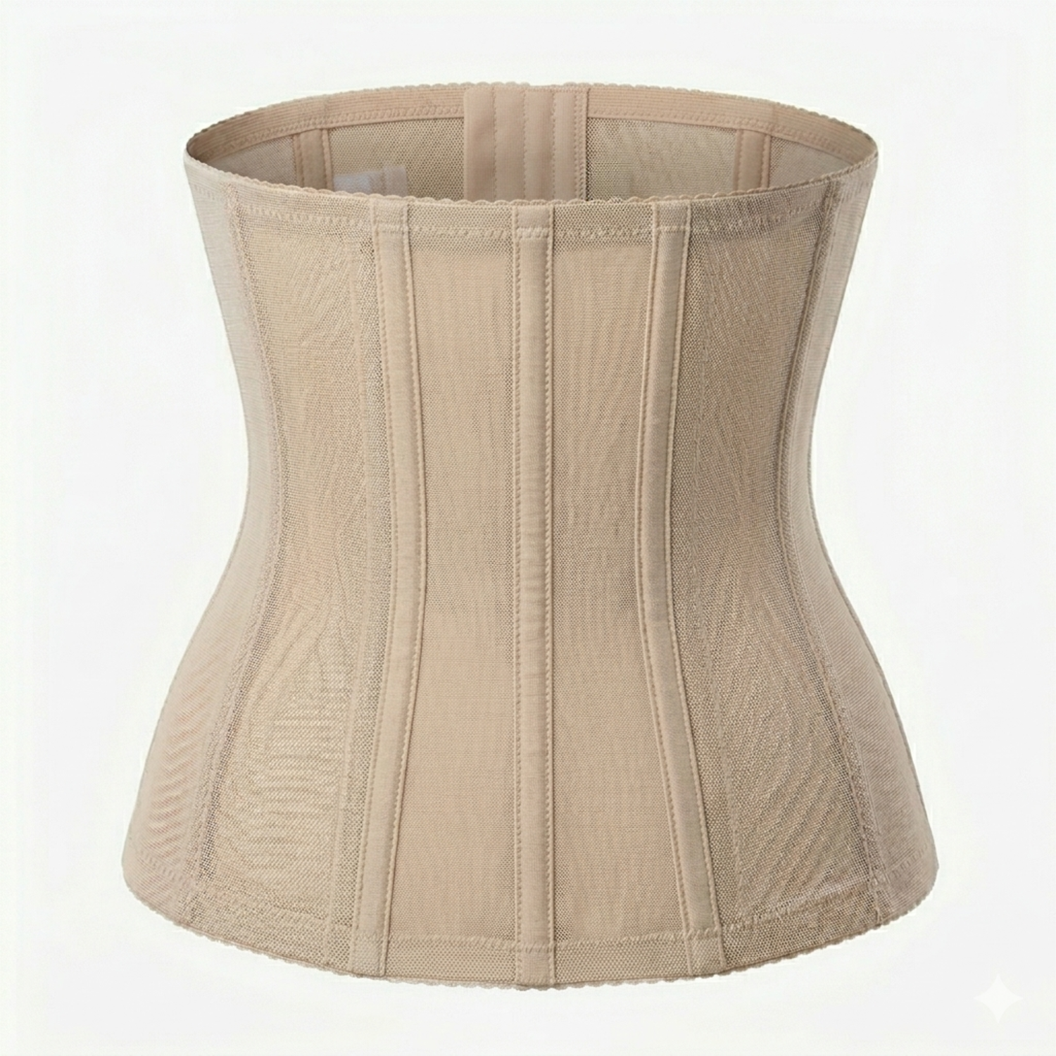 Waist-shaping corset with 6 rows of hooks