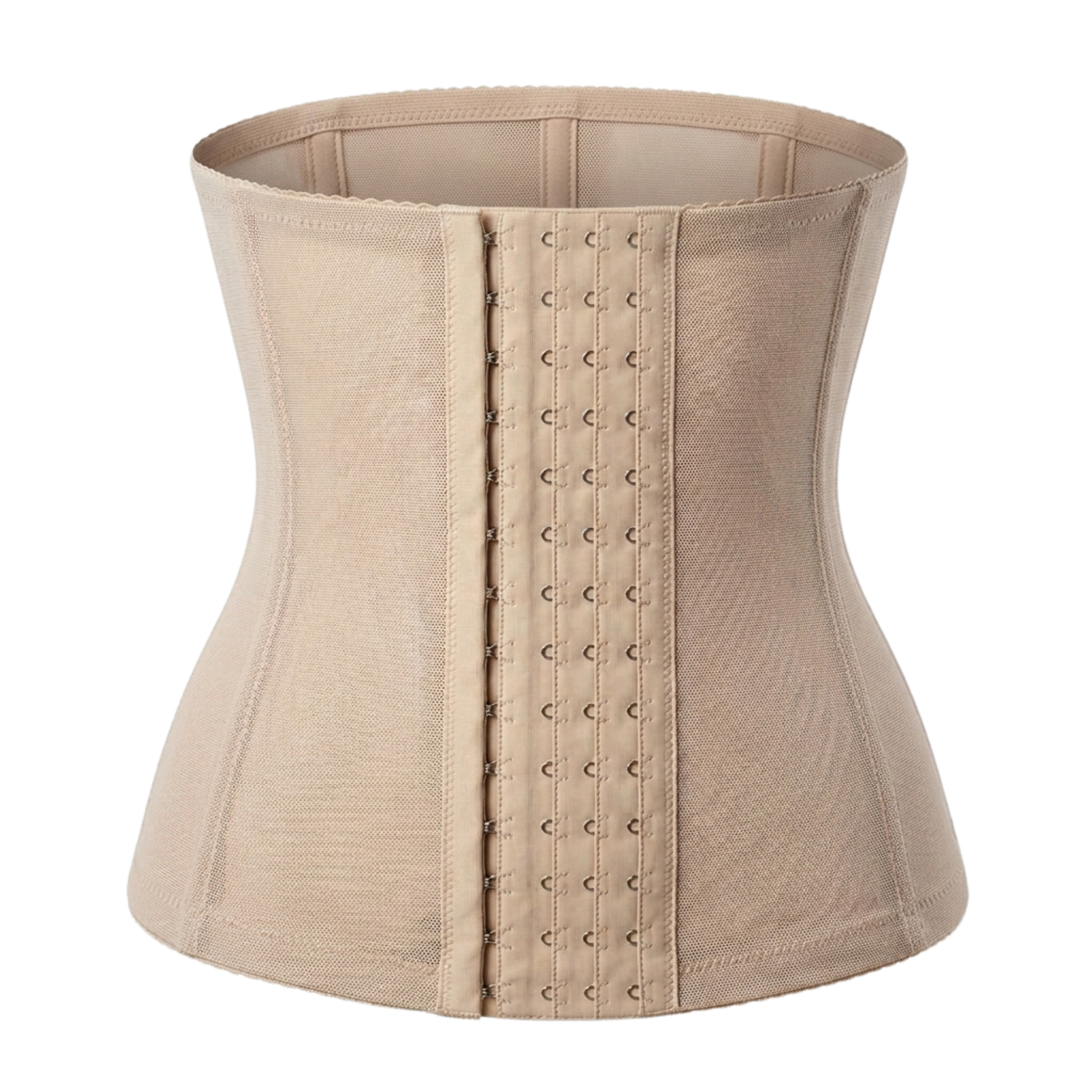 Waist-shaping corset with 6 rows of hooks
