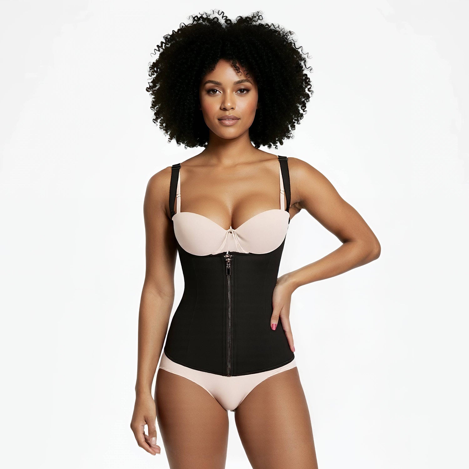 Waist trainer vest with shoulder straps
