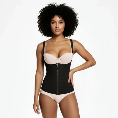 Waist trainer vest with shoulder straps