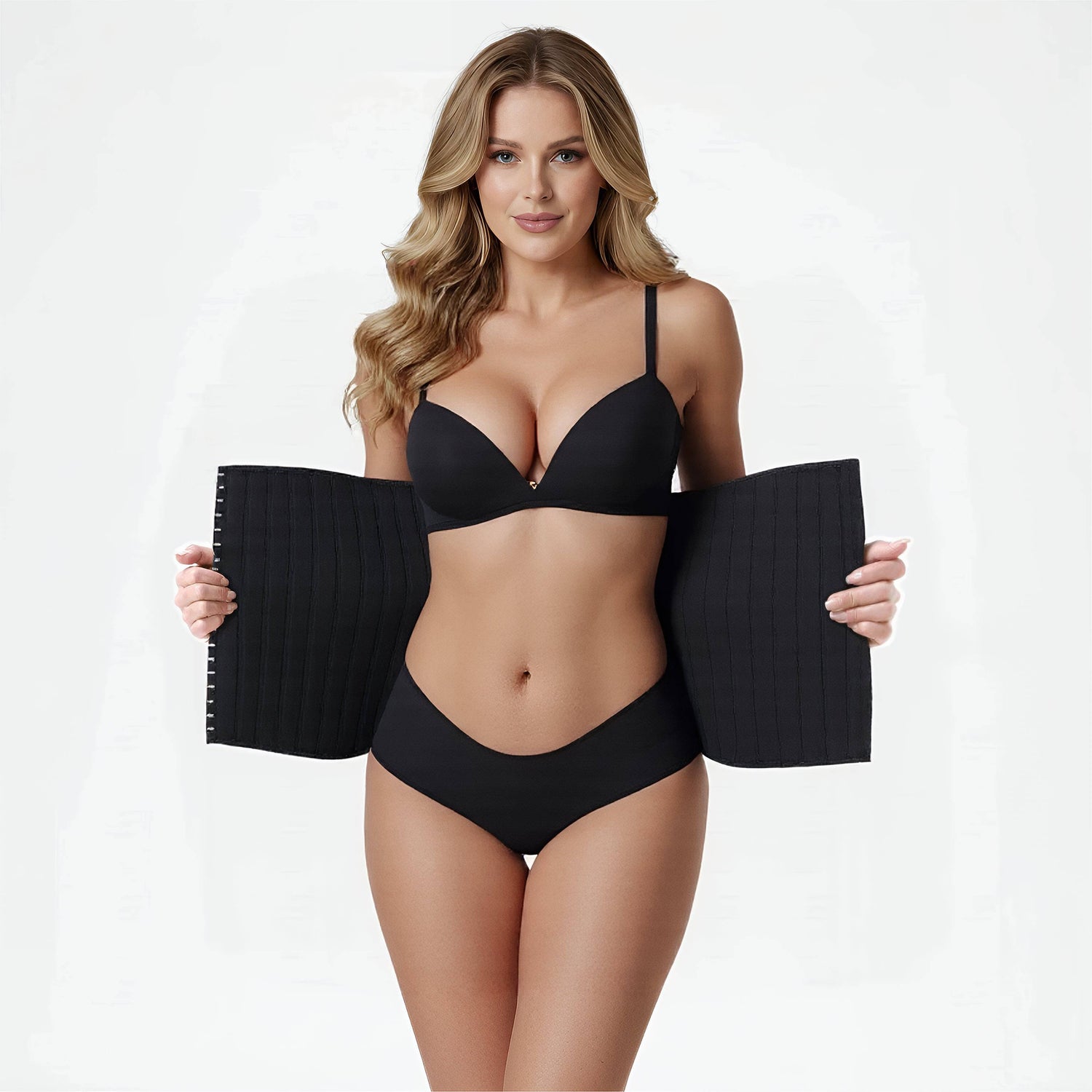 Latex waist trainer corset with 3 rows of hooks