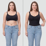 Seamless shaping bodysuit with wide straps and legs