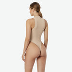 Sleeveless lace-up bodysuit