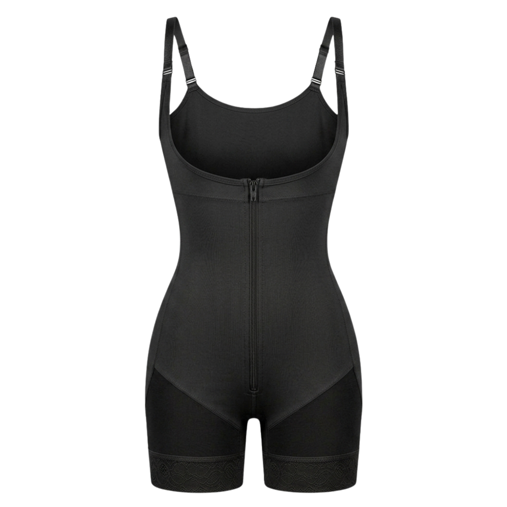 Corrective Shapewear Bodysuit with Hooks and Zipper