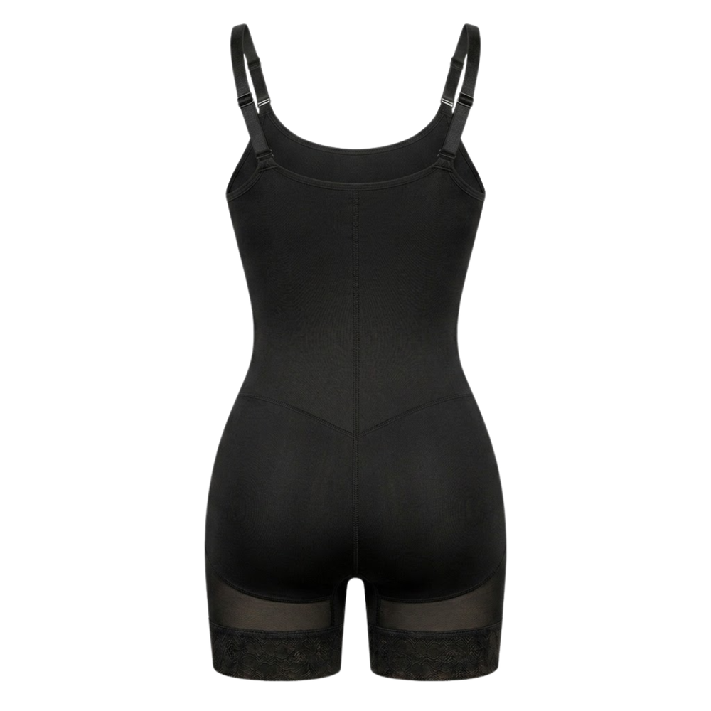 Corrective Shapewear Bodysuit with Hooks and Zipper