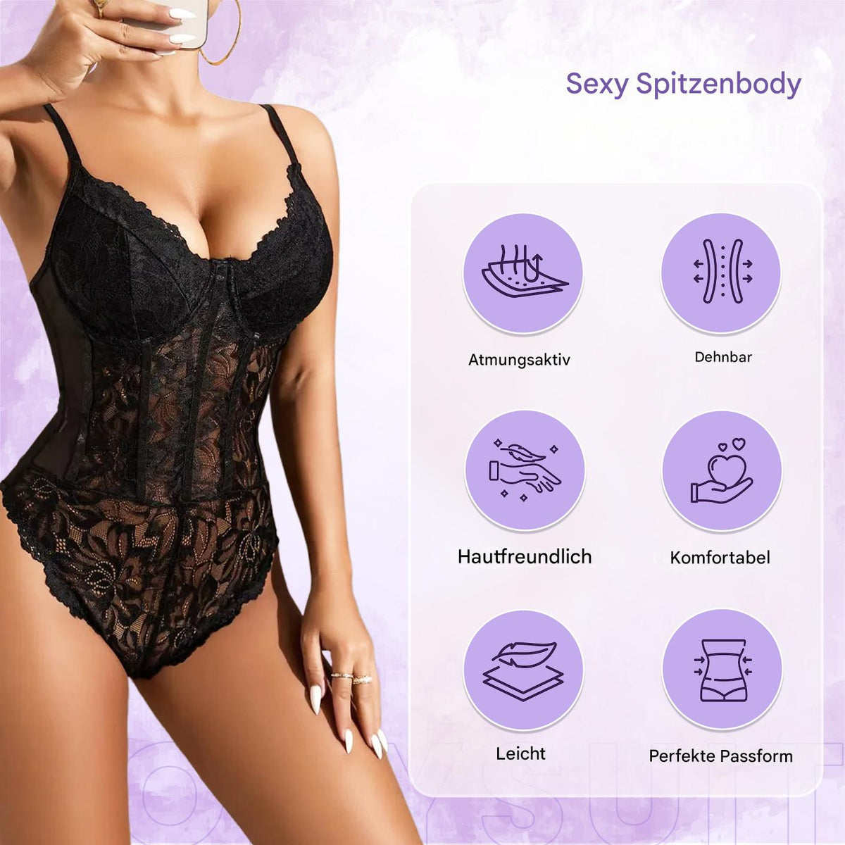 Seductive lace bodysuit