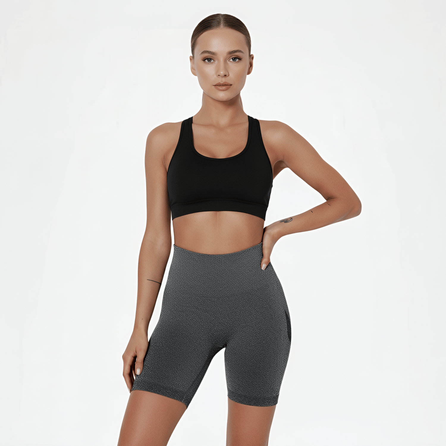 High-waisted sports shorts