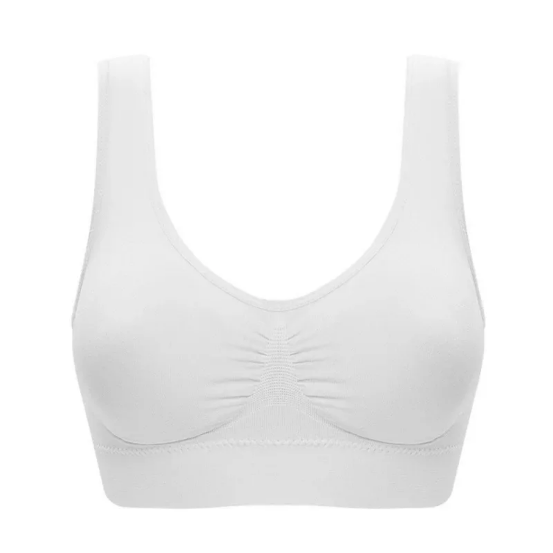 Comfort bra without underwire or clasp